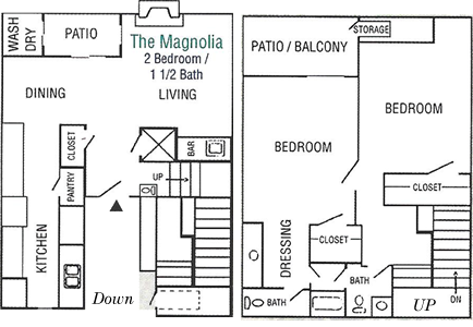 The Magnolia - Two Bedroom / One and 1/2 Bath*