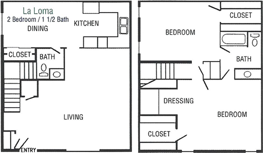 La Loma - Two Bedroom / One and 1/2 Bath*