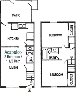 Acapulco - Two Bedroom / One and 1/2 Bath*