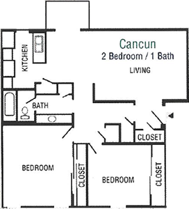 Cancun - Two Bedroom / One Bath*