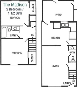 The Madison - Two Bedroom / One and 1/2 Bath*